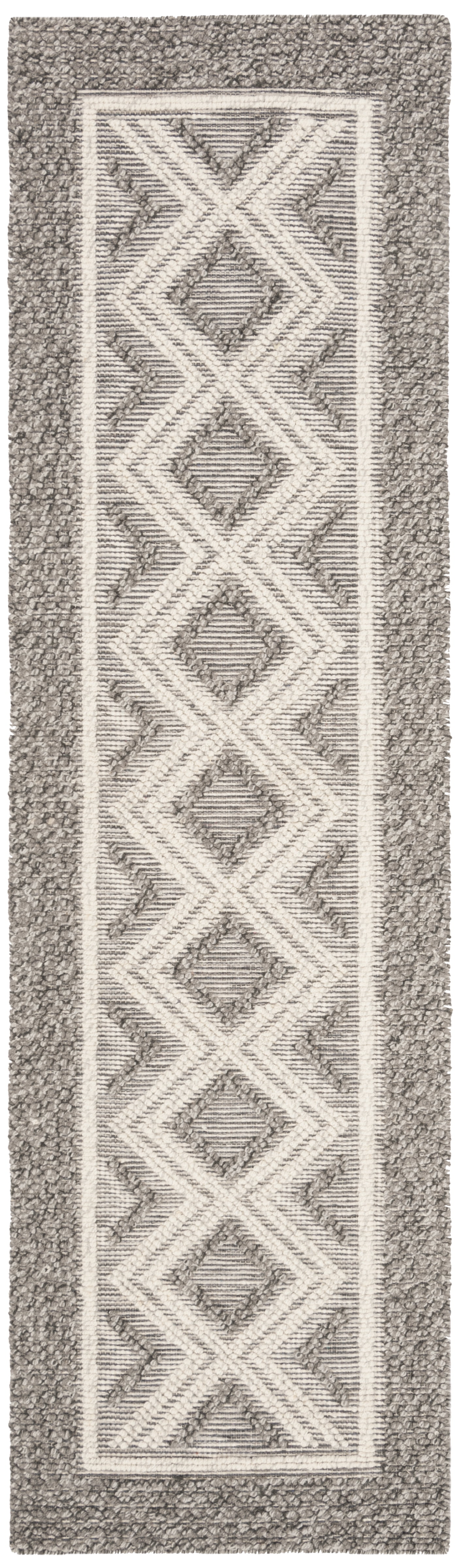 SAFAVIEH Vermont Hyde Geometric Runner Rug, Grey/Ivory, 2'3" x 14'