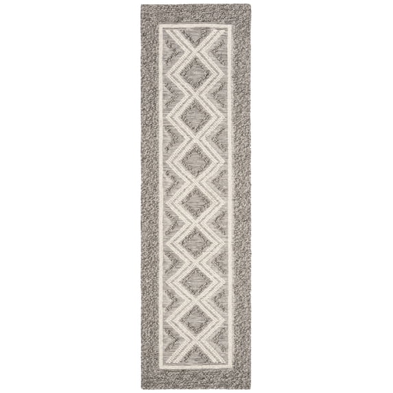 SAFAVIEH Vermont Hyde Geometric Runner Rug, Grey/Ivory, 2'3" x 14'