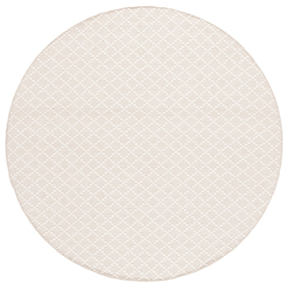SAFAVIEH Vermont Jilliean Diamond Quatrefoil Area Rug, Beige/Ivory, 6' x 6' Round