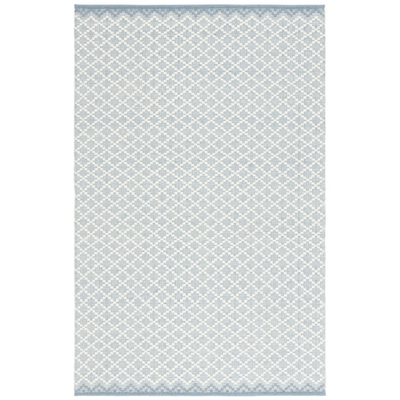 SAFAVIEH Vermont Jilliean Diamond Quatrefoil Area Rug, Blue/Ivory, 8' x 10'