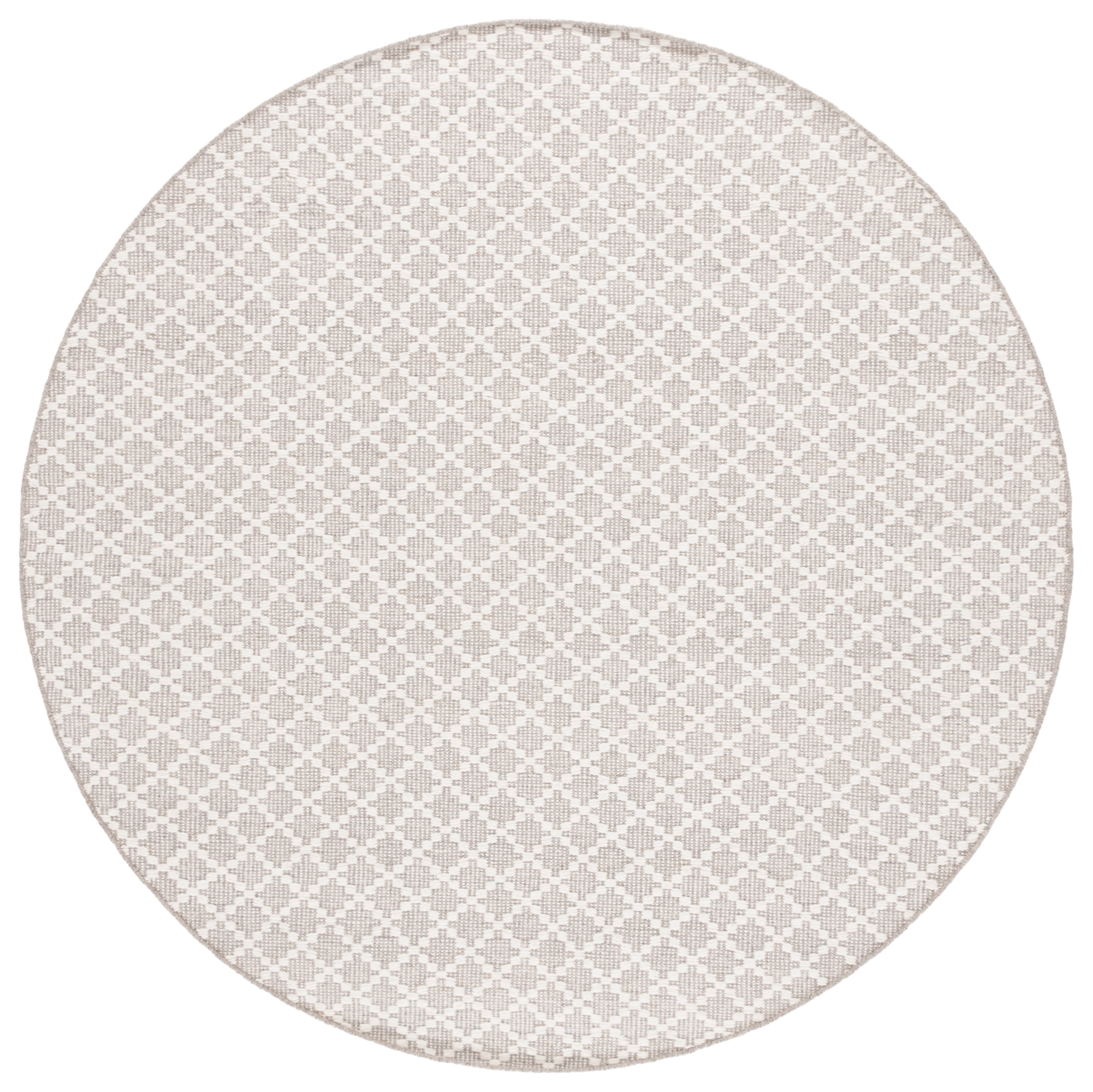 SAFAVIEH Vermont Jilliean Diamond Quatrefoil Area Rug, Gray/Ivory, 6' x 6' Round