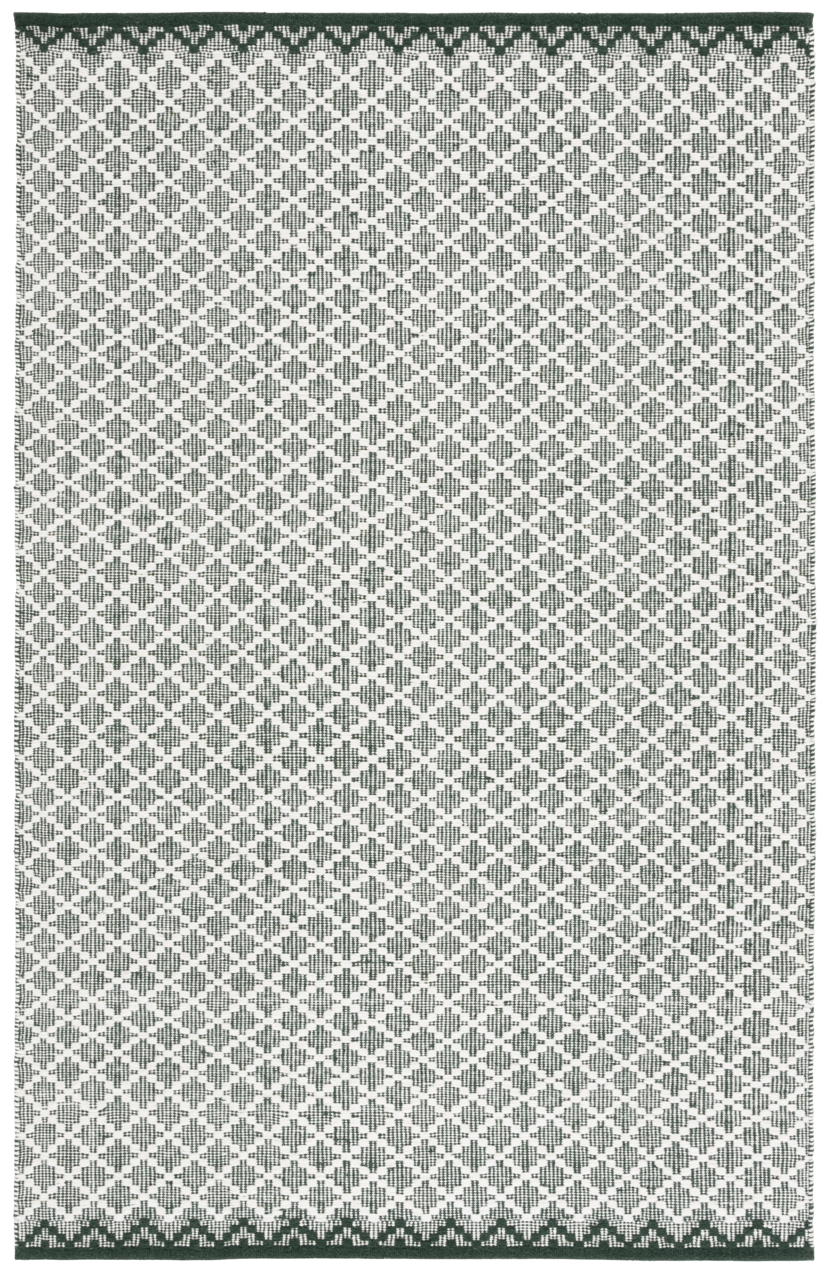 SAFAVIEH Vermont Jilliean Diamond Quatrefoil Area Rug, Green/Ivory, 4' x 6'
