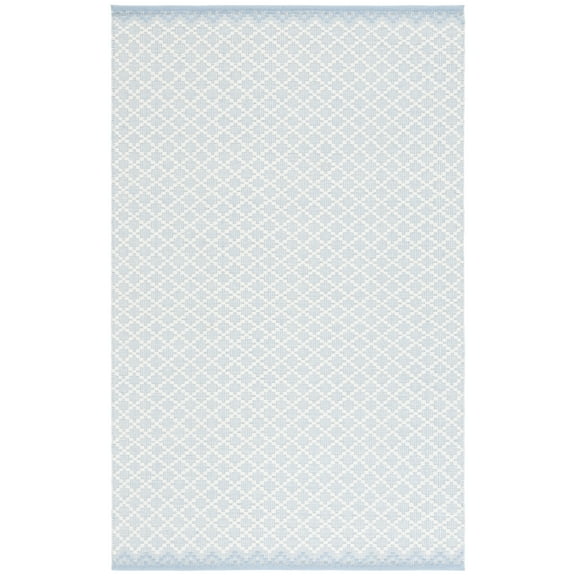SAFAVIEH Vermont Jilliean Diamond Quatrefoil Area Rug, Light Blue/Ivory, 3' x 5'