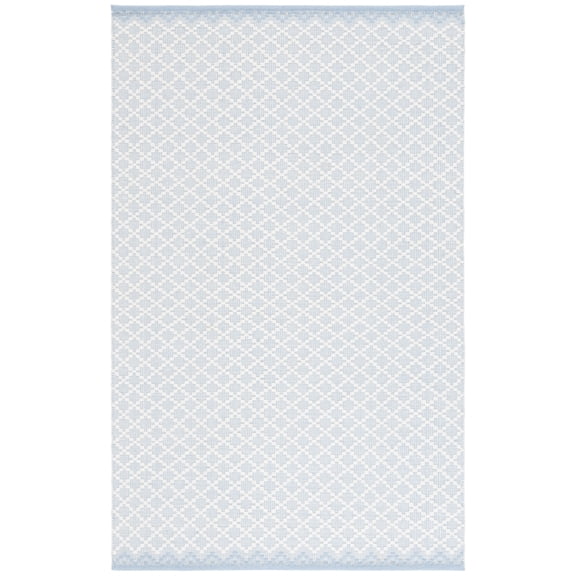 SAFAVIEH Vermont Jilliean Diamond Quatrefoil Area Rug, Light Blue/Ivory, 5' x 8'