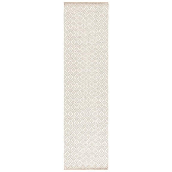 SAFAVIEH Vermont Jilliean Diamond Quatrefoil Runner Rug, Beige/Ivory, 2'3" x 9'