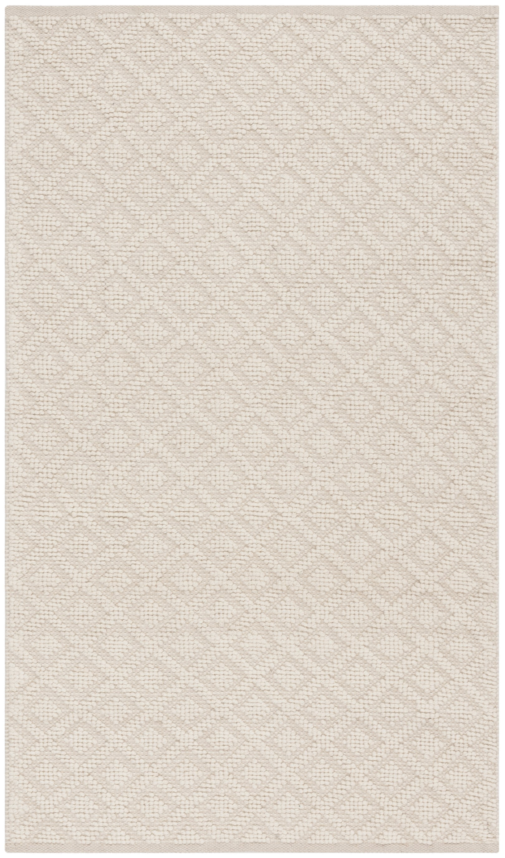 Ivory Hand-Knotted Wool and Cotton Area Rug, 2'3" x 4'