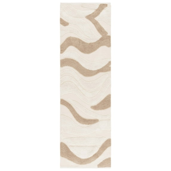 SAFAVIEH Vermont Lanford Abstract Runner Rug, Ivory/Beige, 2'3" x 8'