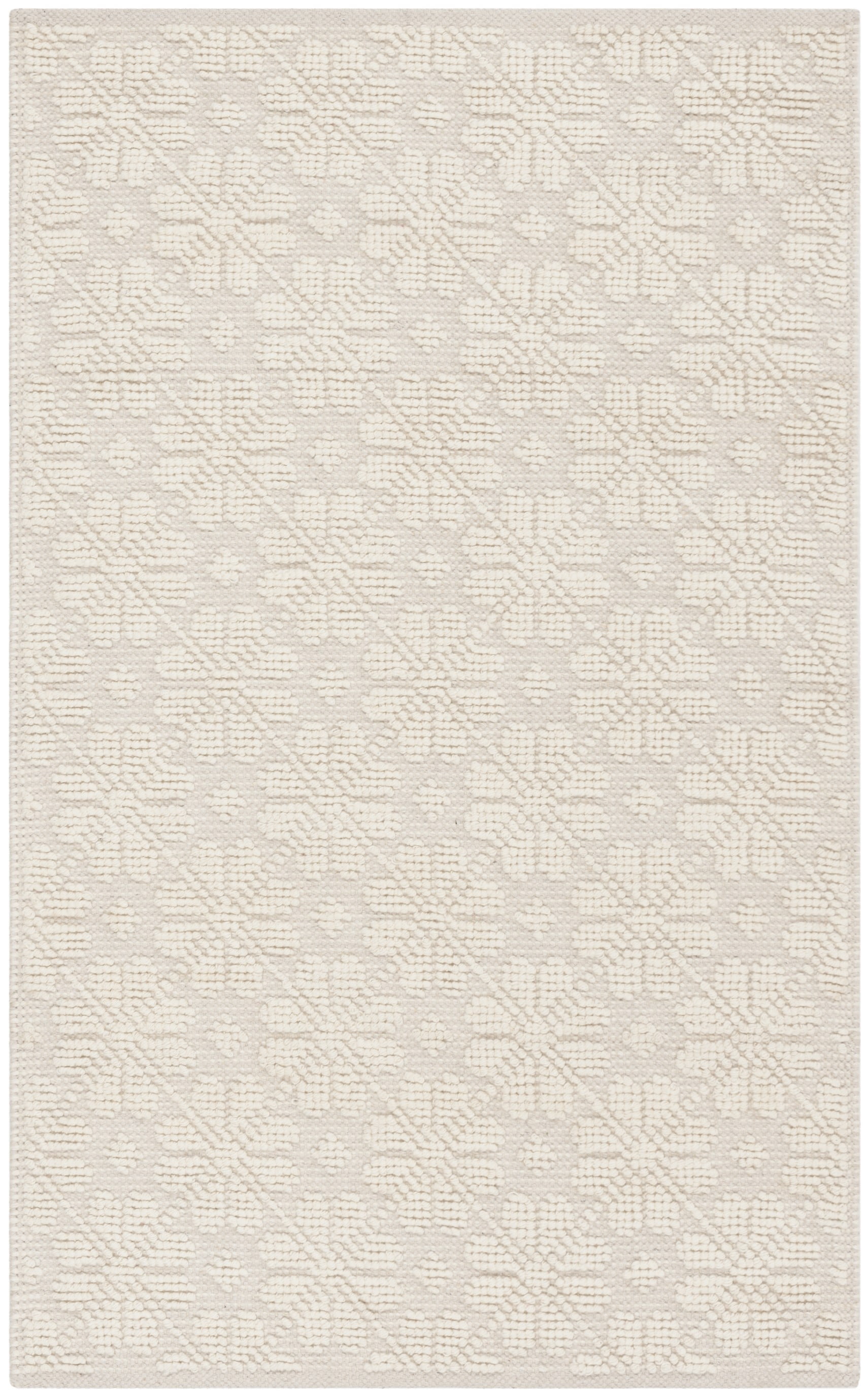 Ivory Handwoven Wool and Cotton Tufted Reversible Accent Rug 2'3" x 4'