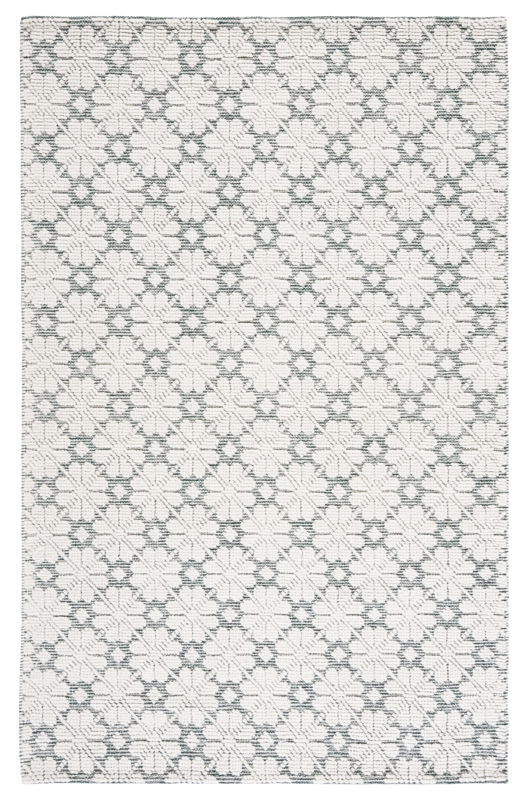 SAFAVIEH Vermont Orval Geometric Floral Wool Area Rug, Ivory/Green, 4' x 6'