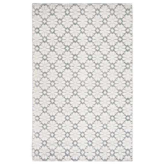 SAFAVIEH Vermont Orval Geometric Floral Wool Area Rug, Ivory/Green, 6' x 9'