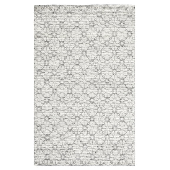 SAFAVIEH Vermont Orval Geometric Floral Wool Area Rug, Ivory/Grey, 4' x 6'