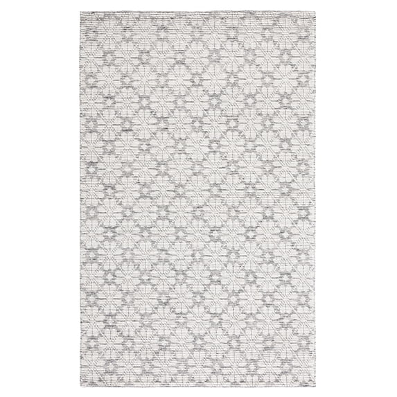 SAFAVIEH Vermont Orval Geometric Floral Wool Area Rug, Ivory/Grey, 6' x 9'