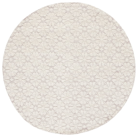 SAFAVIEH Vermont Orval Geometric Floral Wool Area Rug, Ivory/Red, 6' x 6' Round