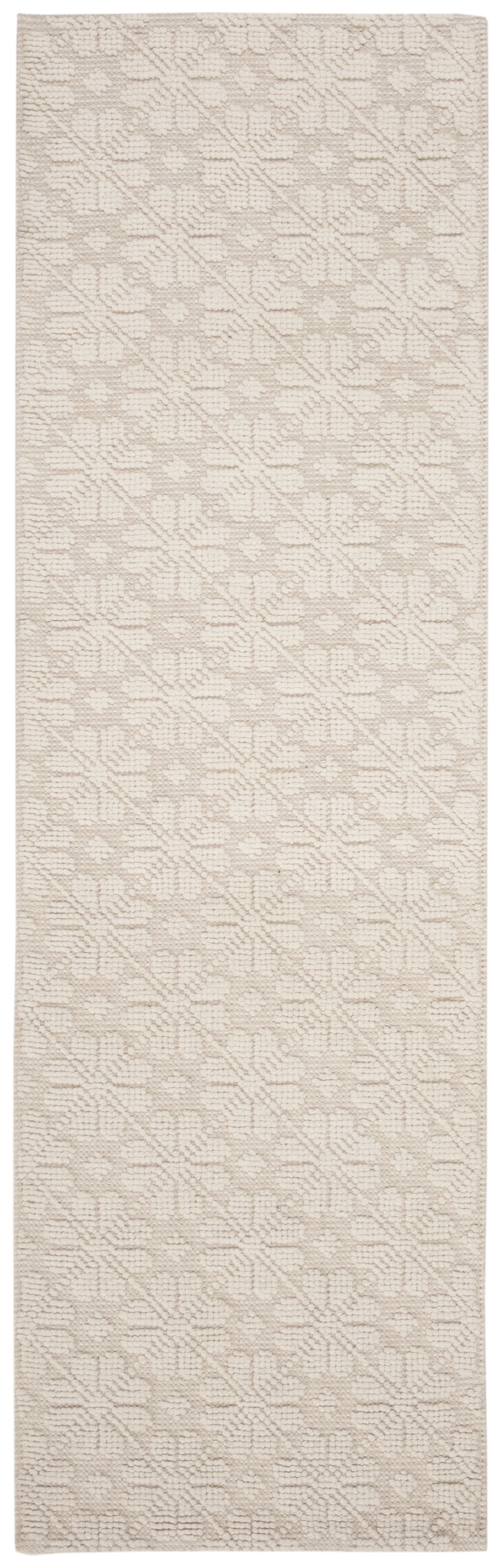 Ivory Hand-Knotted Wool Runner Rug 2'3" x 6'