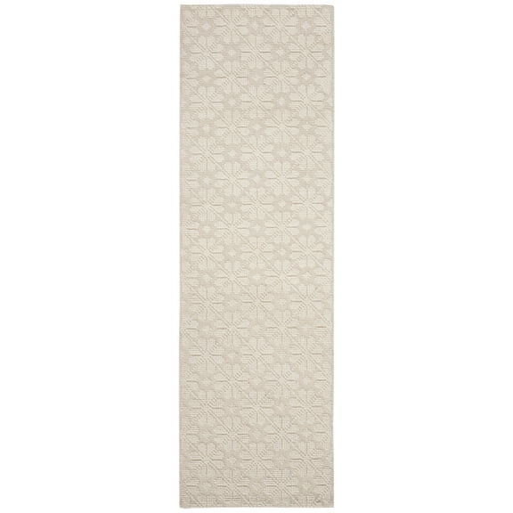 SAFAVIEH Vermont Orval Geometric Floral Wool Runner Rug, Ivory, 2'3" x 6'