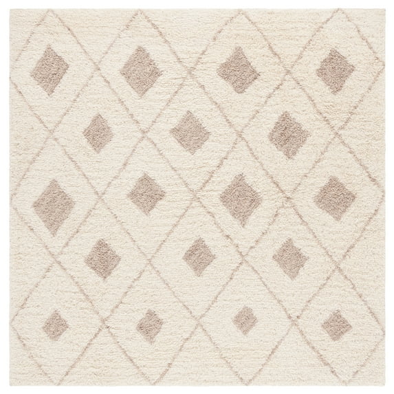 SAFAVIEH Vermont Osbert Geometric Area Rug, Ivory/Beige, 6' x 6' Square