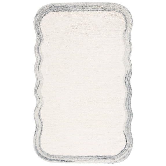 SAFAVIEH Vermont Rosabel Checkered Area Rug, Ivory/Grey, 4' x 6'