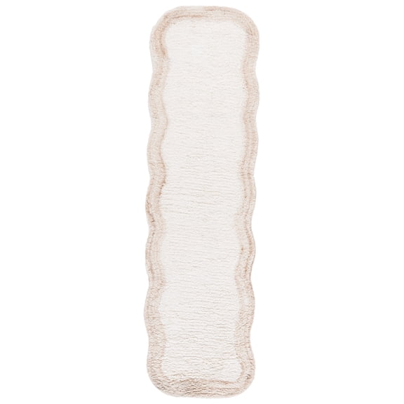 SAFAVIEH Vermont Rosabel Checkered Runner Rug, Ivory/Beige, 2'3" x 8'
