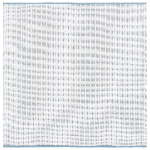 SAFAVIEH Vermont Sheldon Striped Area Rug, Turquoise/Ivory, 6' x 6' Square
