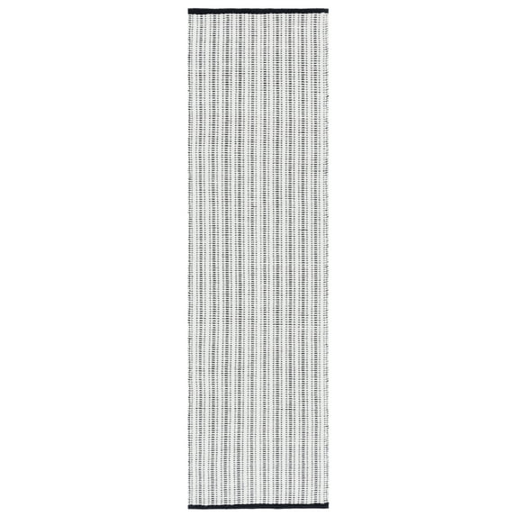 SAFAVIEH Vermont Sheldon Striped Runner Rug, Black/Ivory, 2'3" x 8'