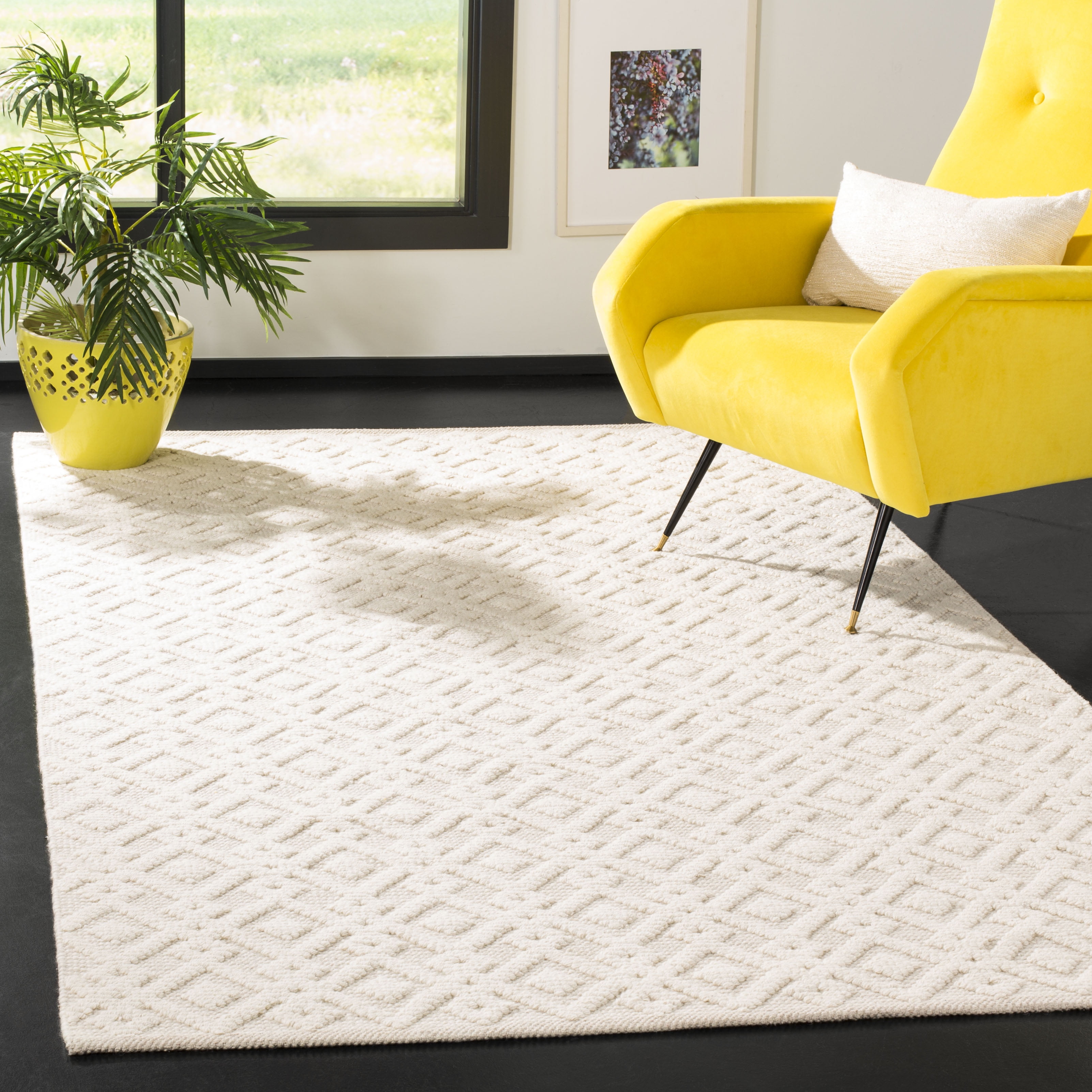 SAFAVIEH Vermont Simone Geometric Area Rug, Ivory, 4' x 6
