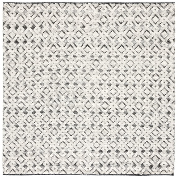 SAFAVIEH Vermont Simone Geometric Area Rug, Ivory/Black, 6' x 6' Square