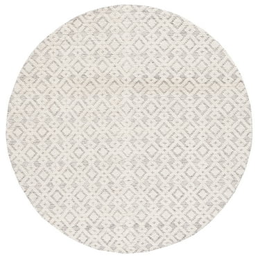 SAFAVIEH Vermont Simone Geometric Area Rug, Ivory/Grey, 6' x 6' Round