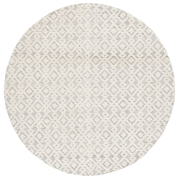 SAFAVIEH Vermont Simone Geometric Area Rug, Ivory/Grey, 6' x 6' Round