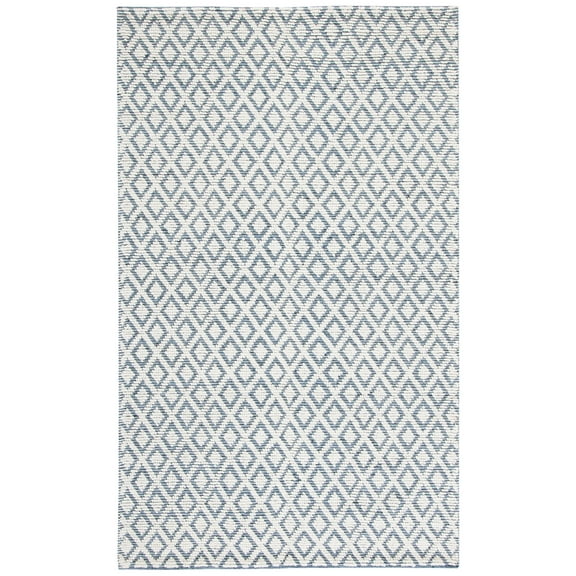 SAFAVIEH Vermont Thurstan Geometric Wool Area Rug, 4' x 6', Ivory/Blue