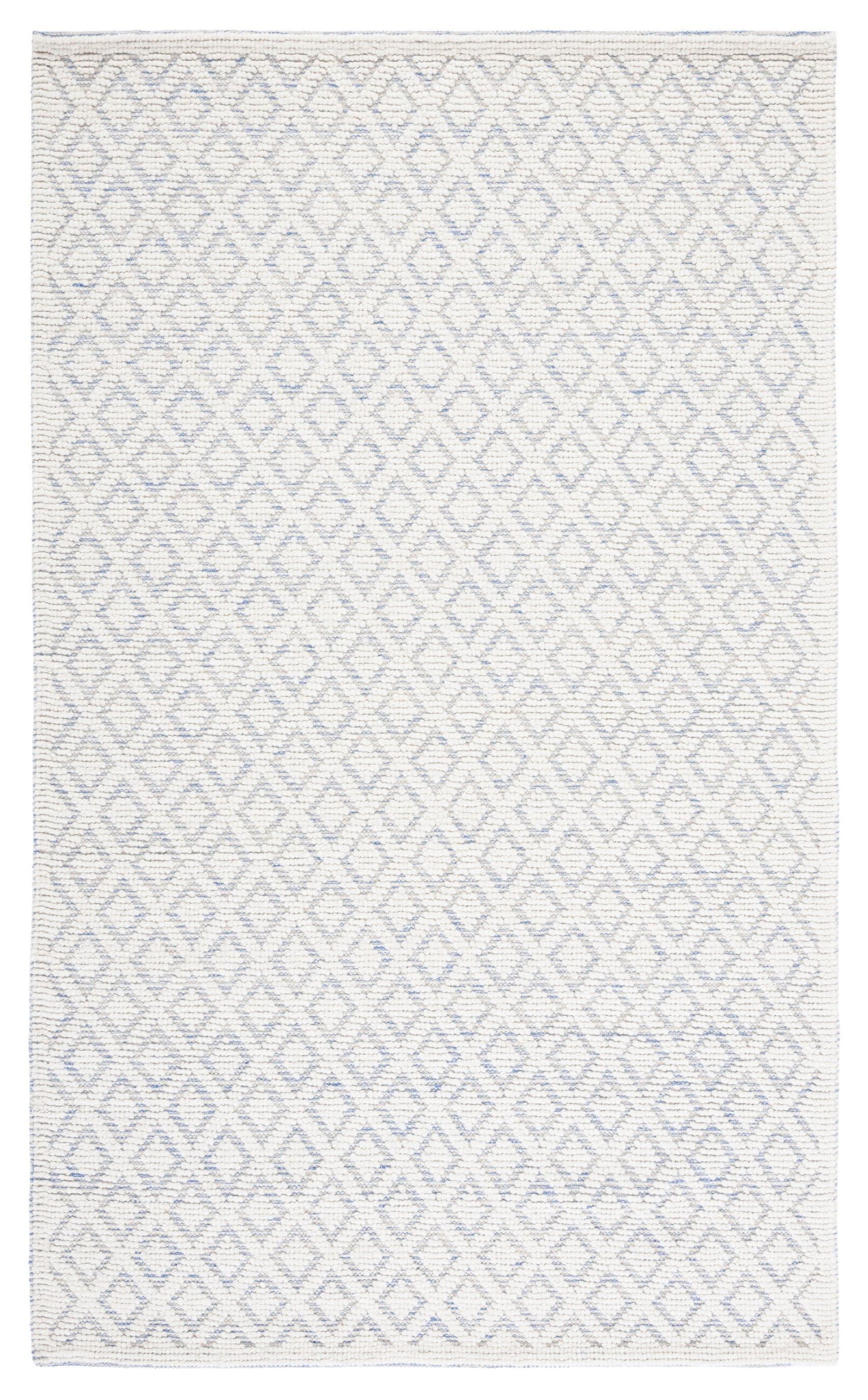 Hand-Knotted Light Blue Wool Rectangular Area Rug 4' x 6'