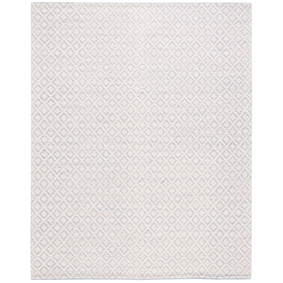 SAFAVIEH Vermont Thurstan Geometric Wool Area Rug, 8' x 10', Ivory/Light Blue