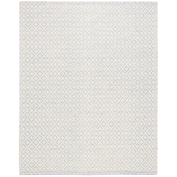 SAFAVIEH Vermont Thurstan Geometric Wool Area Rug, 8' x 10', Ivory/Light Blue