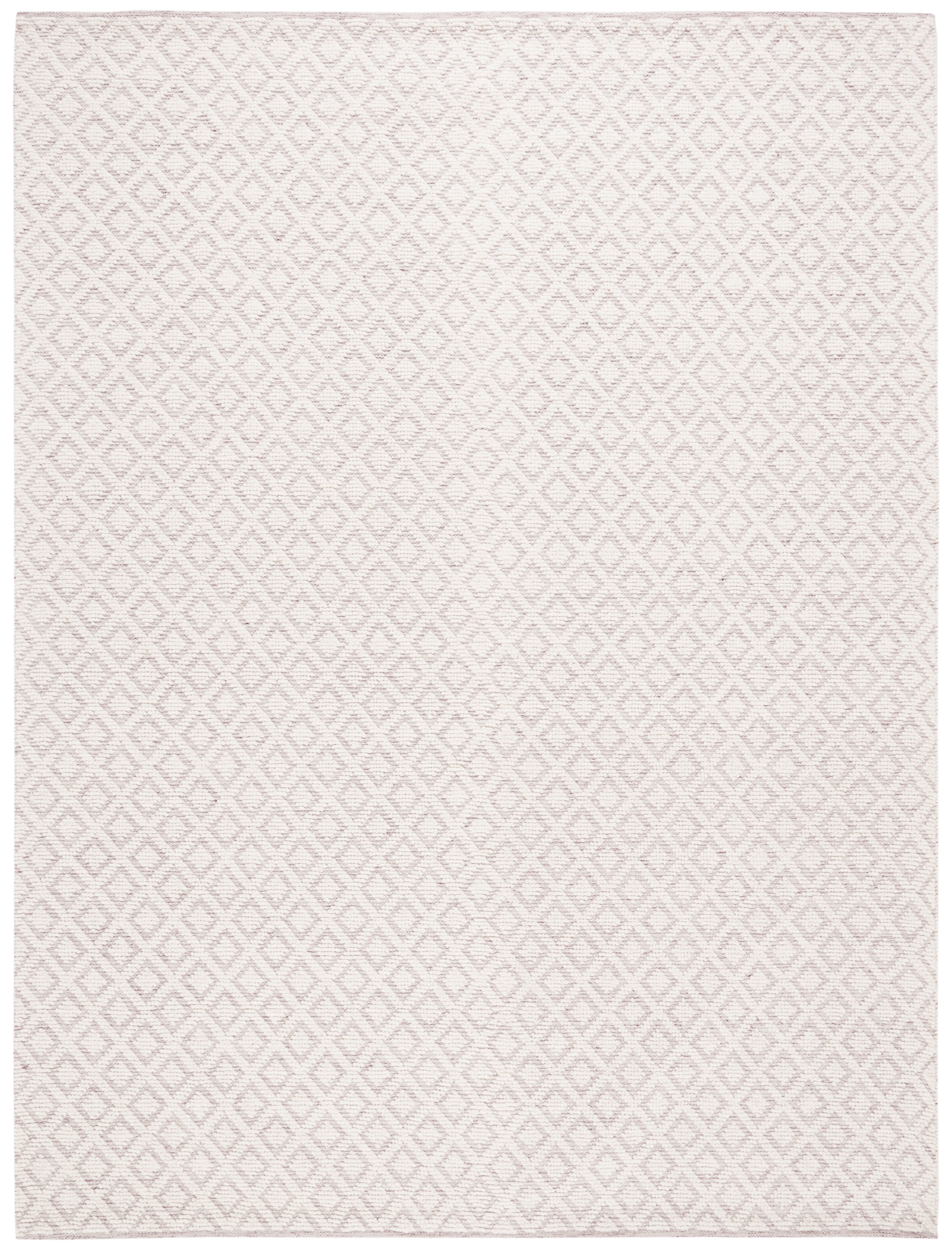 Ivory and Red Hand-Knotted Wool Rectangular Area Rug, 9' x 12'