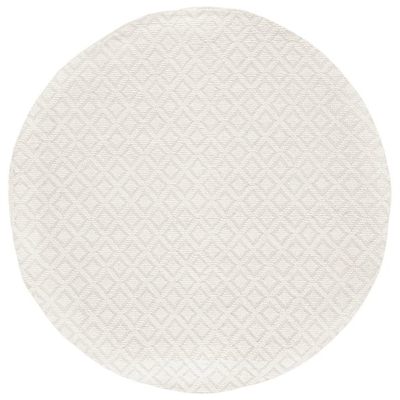 SAFAVIEH Vermont Thurstan Geometric Wool Area Rug, Ivory, 6' x 6' Round