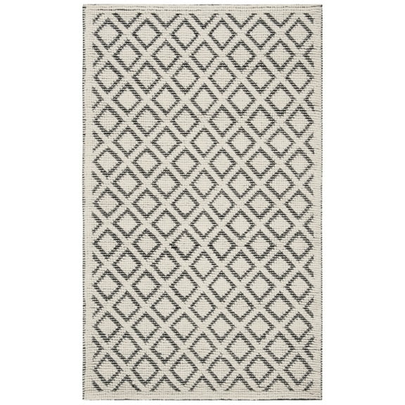 SAFAVIEH Vermont Thurstan Geometric Wool Area Rug, Ivory/Black, 2'3" x 4'