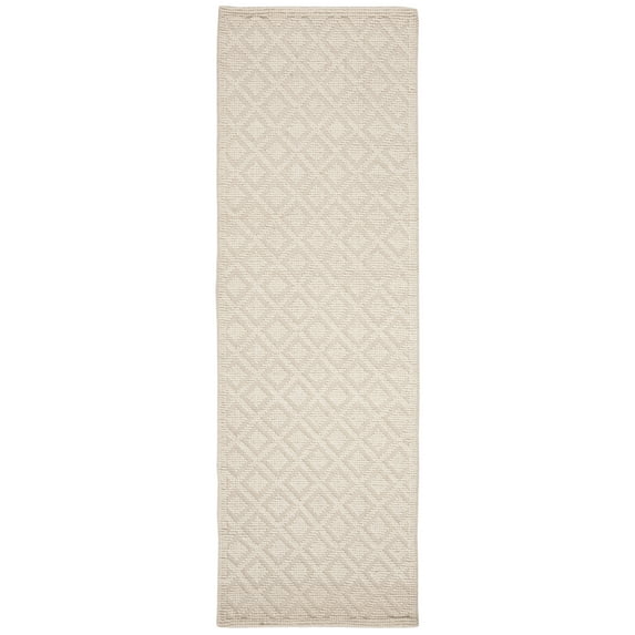 SAFAVIEH Vermont Thurstan Geometric Wool Runner Rug, Ivory, 2'3" x 14'