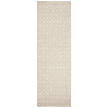 SAFAVIEH Vermont Thurstan Geometric Wool Runner Rug, Ivory, 2'3" x 6'