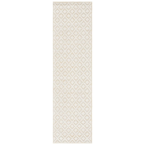 SAFAVIEH Vermont Thurstan Geometric Wool Runner Rug, Ivory/Gold, 2'3" x 8'