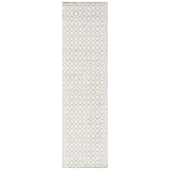 SAFAVIEH Vermont Thurstan Geometric Wool Runner Rug, Ivory/Grey, 2'3" x 8'