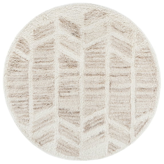 SAFAVIEH Vermont Timothy Geometric Area Rug, Beige/Ivory, 6' x 6' Round