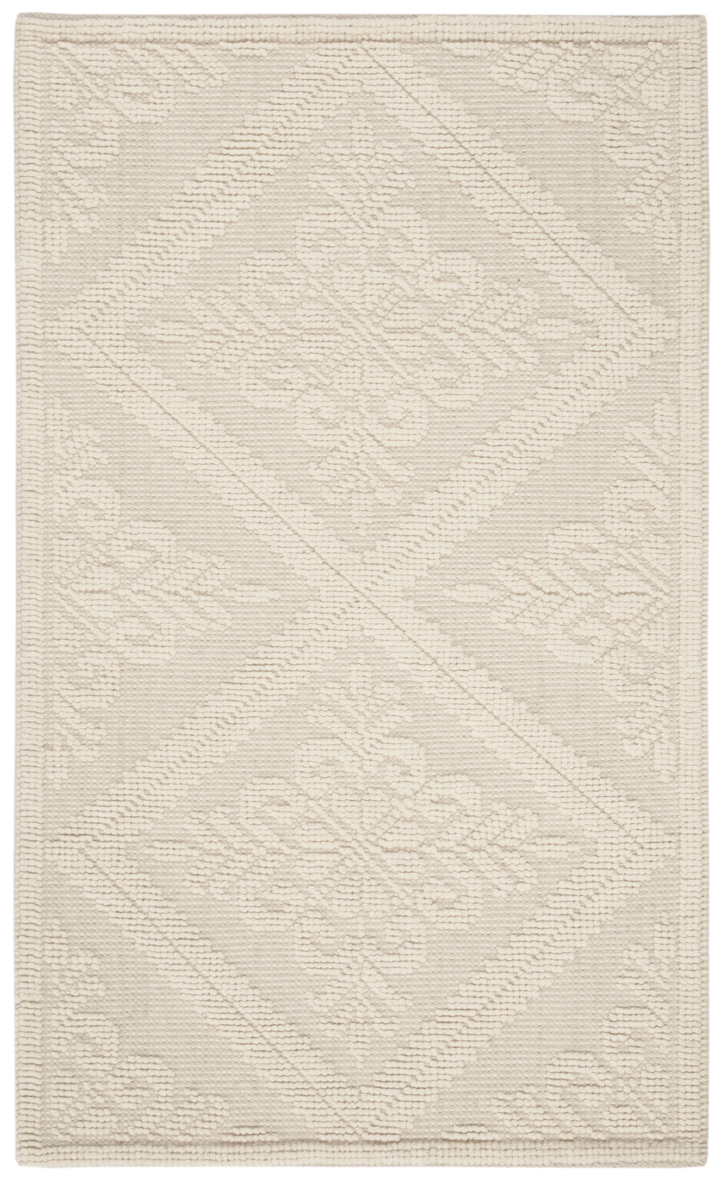 Handwoven Ivory Wool Square Area Rug, 2'3" x 4'