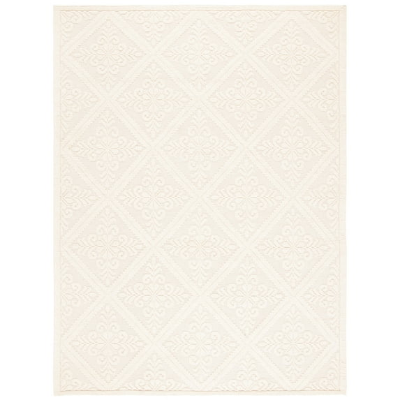 SAFAVIEH Vermont Trinity Floral Geometric Wool Area Rug, Ivory, 8' x 10'