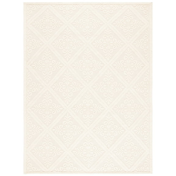 SAFAVIEH Vermont Trinity Floral Geometric Wool Area Rug, Ivory, 8' x 10'
