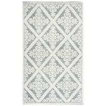 SAFAVIEH Vermont Trinity Floral Geometric Wool Area Rug, Ivory/Green, 4' x 6'