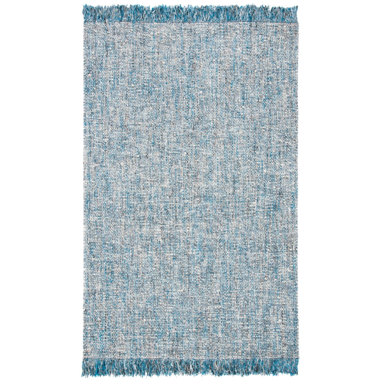 Handmade Blue and Gray Wool Blend 4' x 6' Area Rug