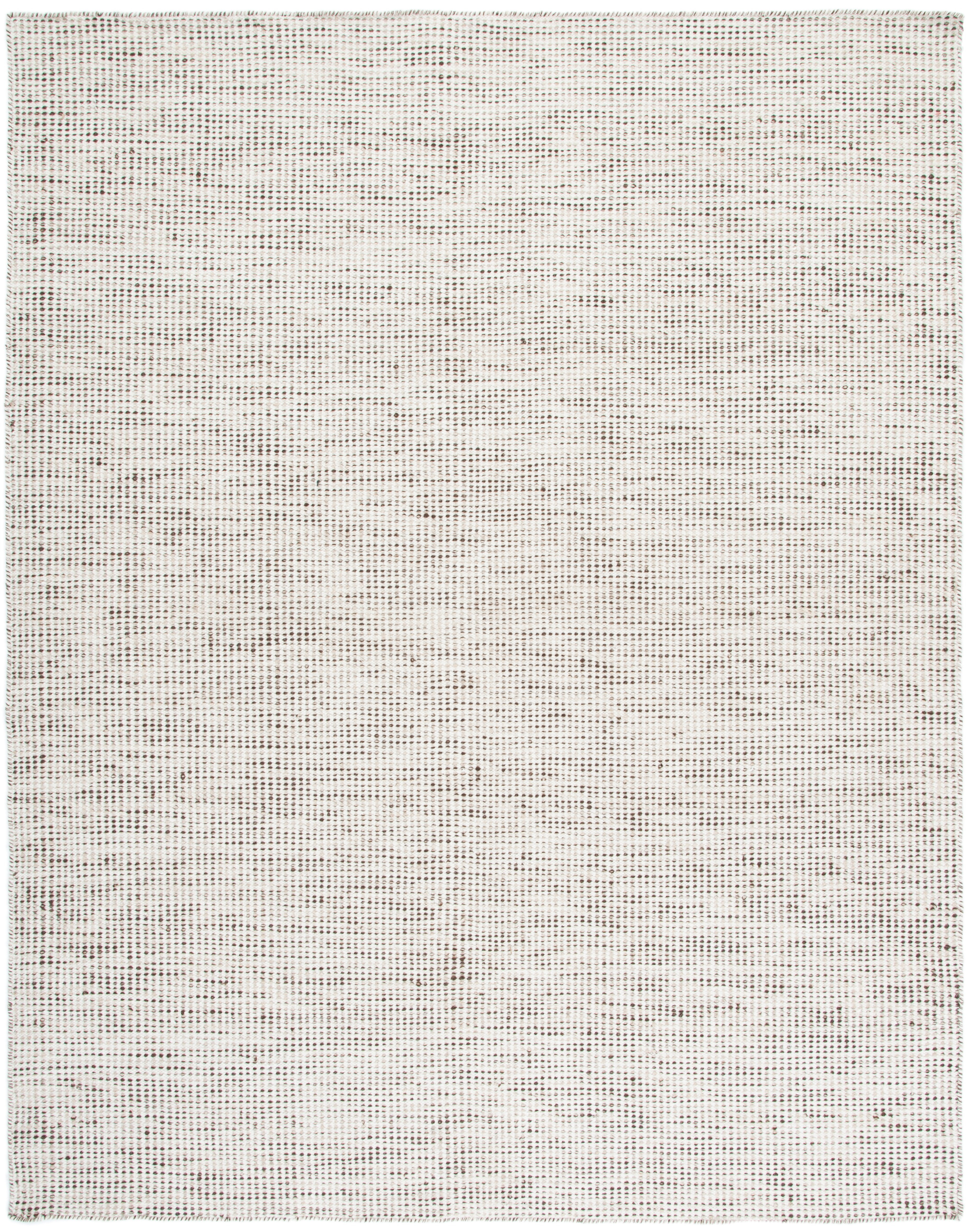 Ivory and Brown Handmade Wool Tufted 9' x 12' Rug