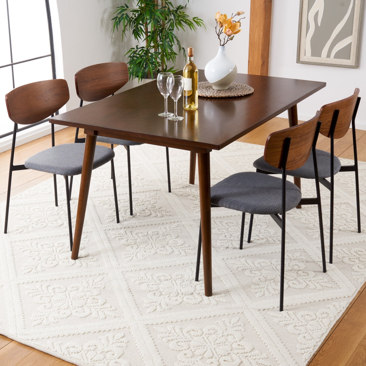 SAFAVIEH Vermont Wayland Trellis Area Rug, Ivory, 6' x 6' Round
