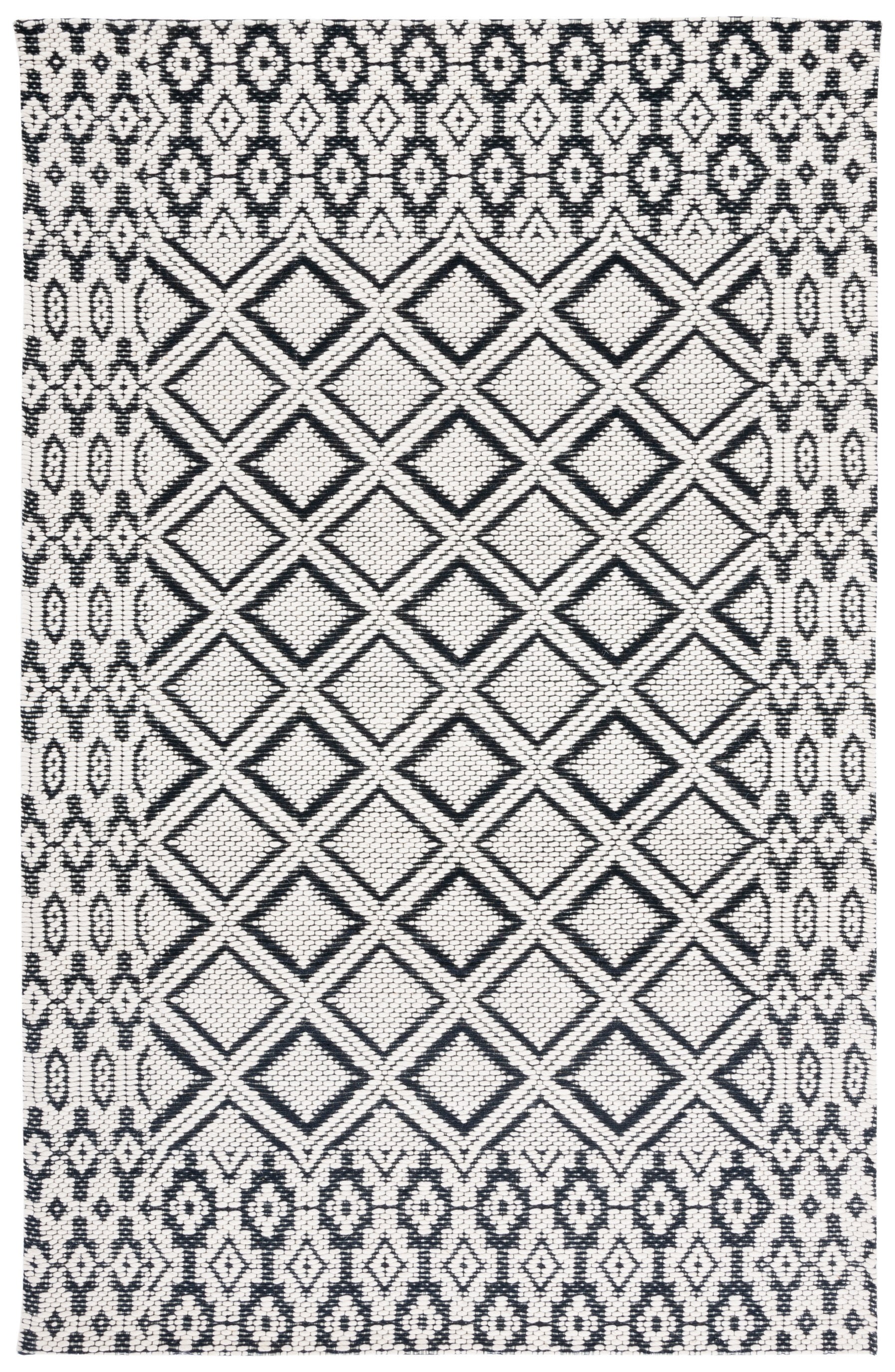 SAFAVIEH Vermont Wayra Trellis Area Rug, Ivory/Black, 5' x 8'