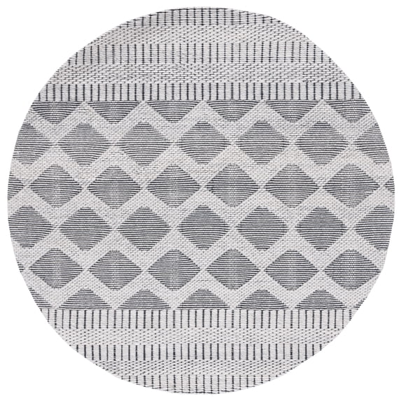 SAFAVIEH Vermont Webster Trellis Area Rug, Grey/Ivory, 6' x 6' Round