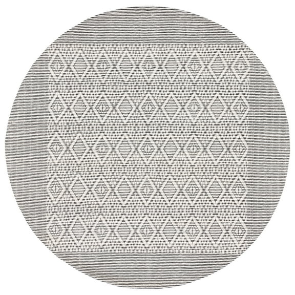 SAFAVIEH Vermont Wendy Trellis Area Rug, Ivory/Black, 6' x 6' Round